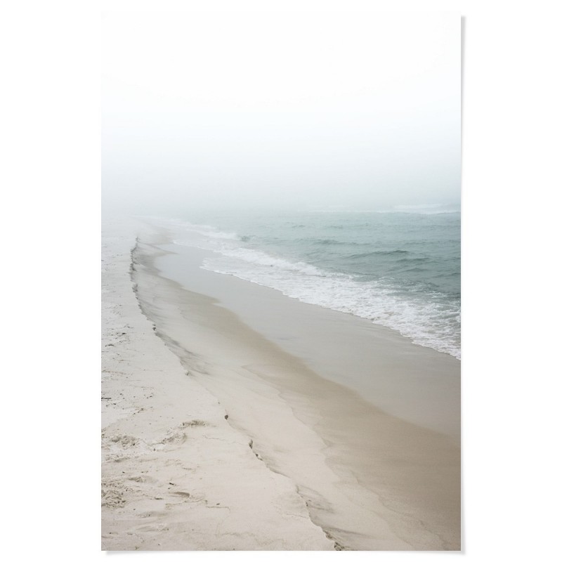 Misty Morning Beach Art Print