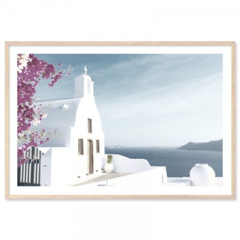 Santorini Dome Church Art Print