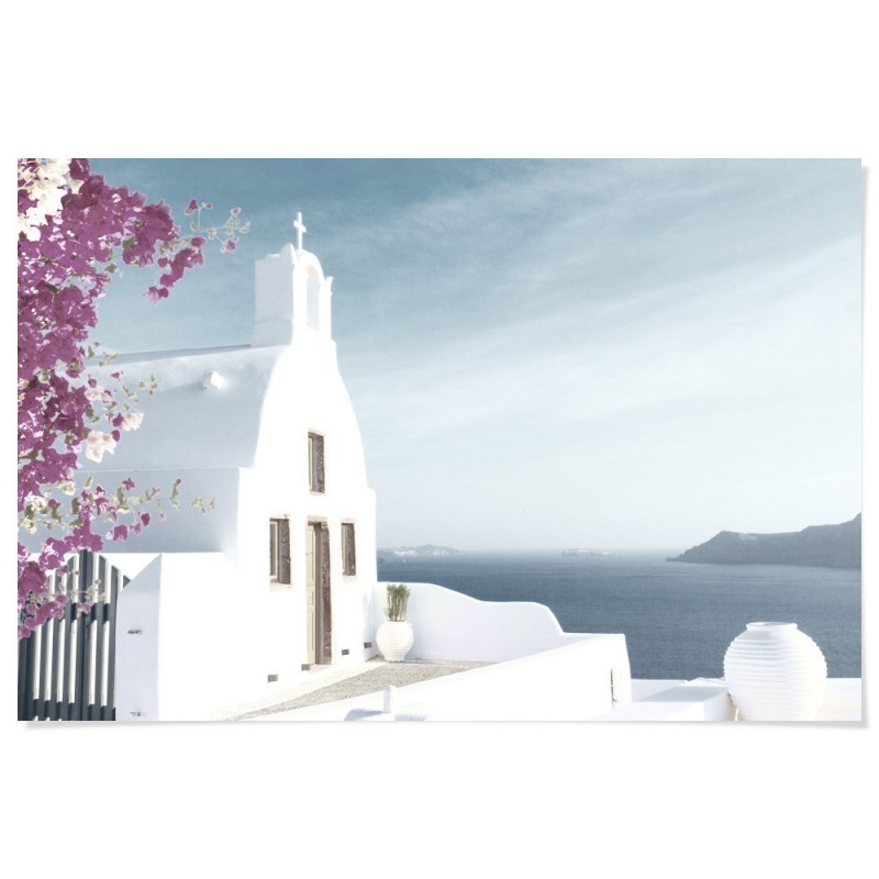 Santorini Dome Church Art Print