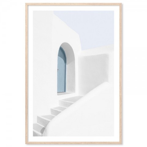 Santorini Seaside Home Art Print