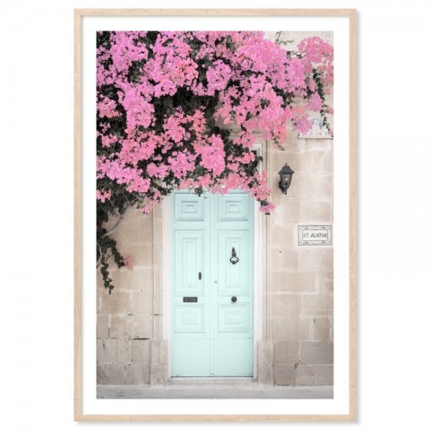 Blue Door Bougainvillea Art Print