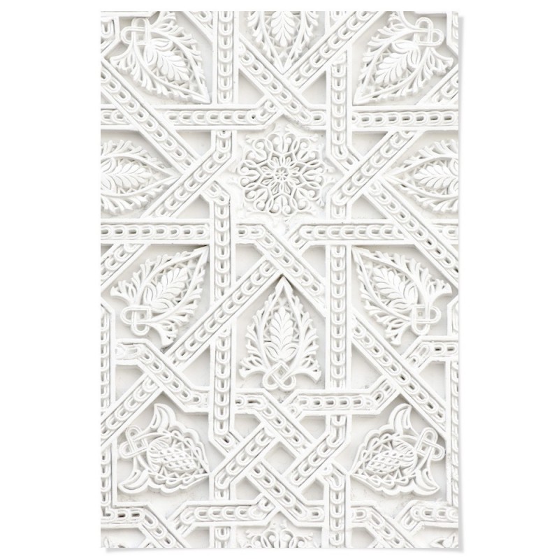 White Ornate Moroccan Design Art Print