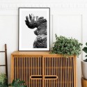 Black Cockatoo Monochrome Art Print