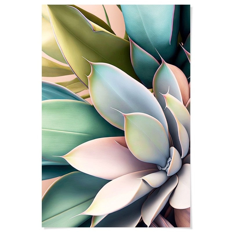 Pastel Cactus Leaves Art Print