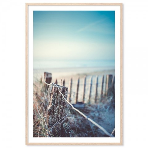 Broken Fence Beach Art Print