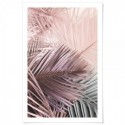 Pink Palm Tree Leaves Art Print